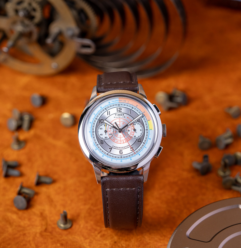 Marlin Neo Classic Chronograph Vintage-Style Domed Acrylic Crystal