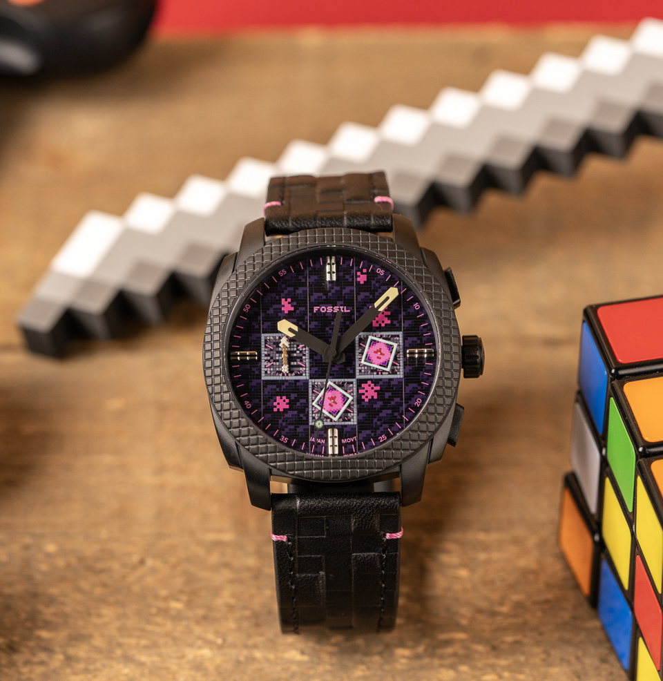Minecraft x Fossil Limited-Edition Chronograph Watch Minecraft-Inspired Dimensions