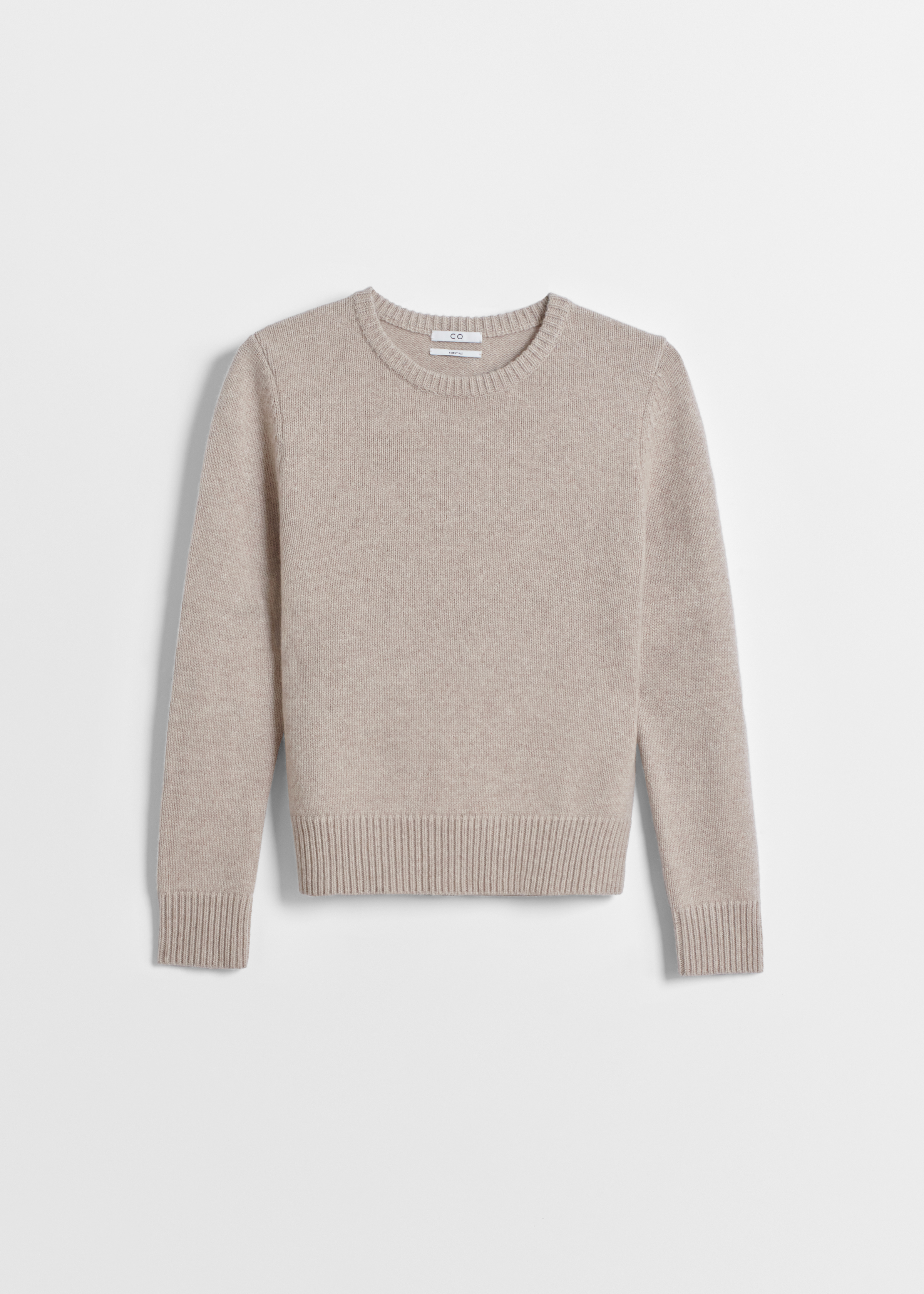 CO - Crew Neck Ribbed Sweater in Cashmere - Black