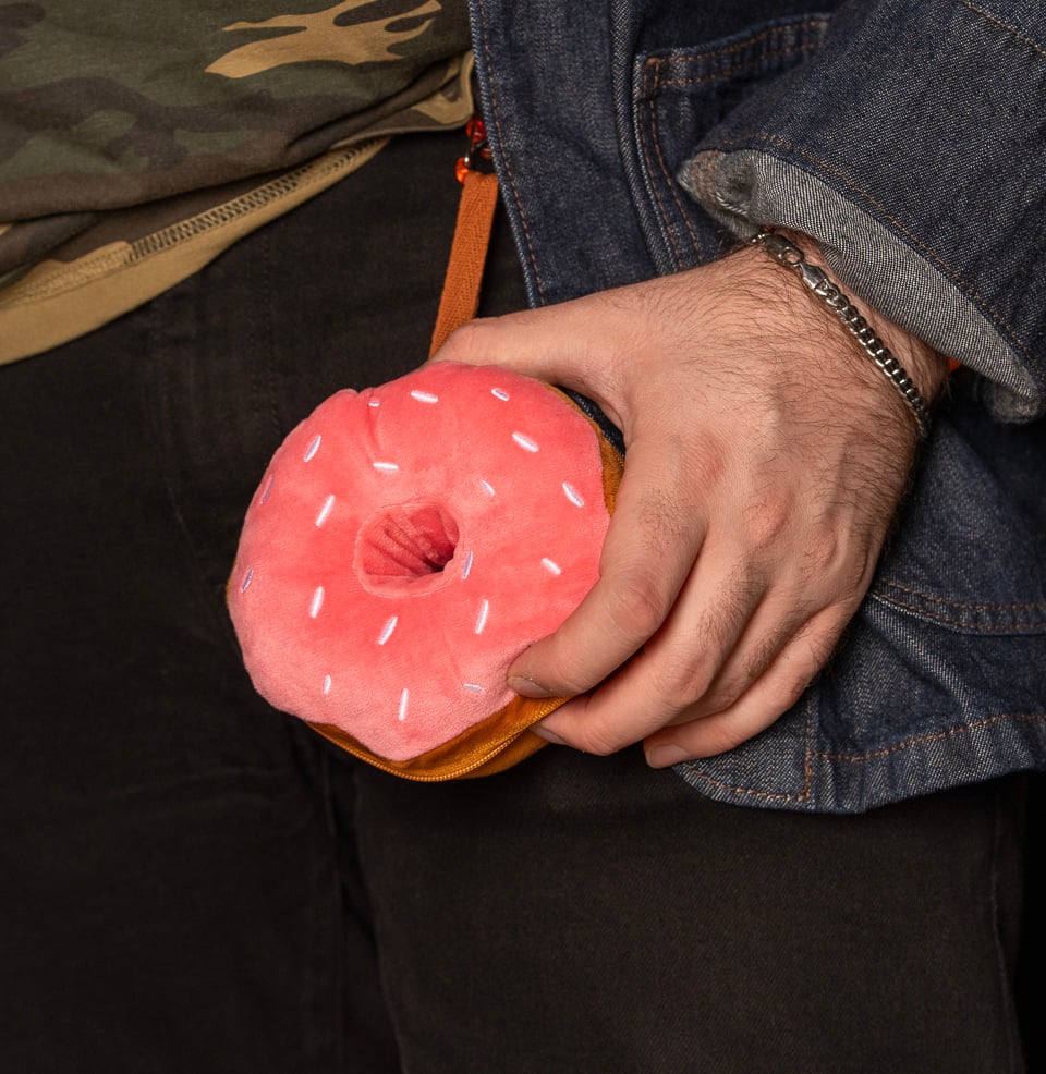 Donut Watch Co. Jelly Donut Automatic Pink Plush Donut Travel Case