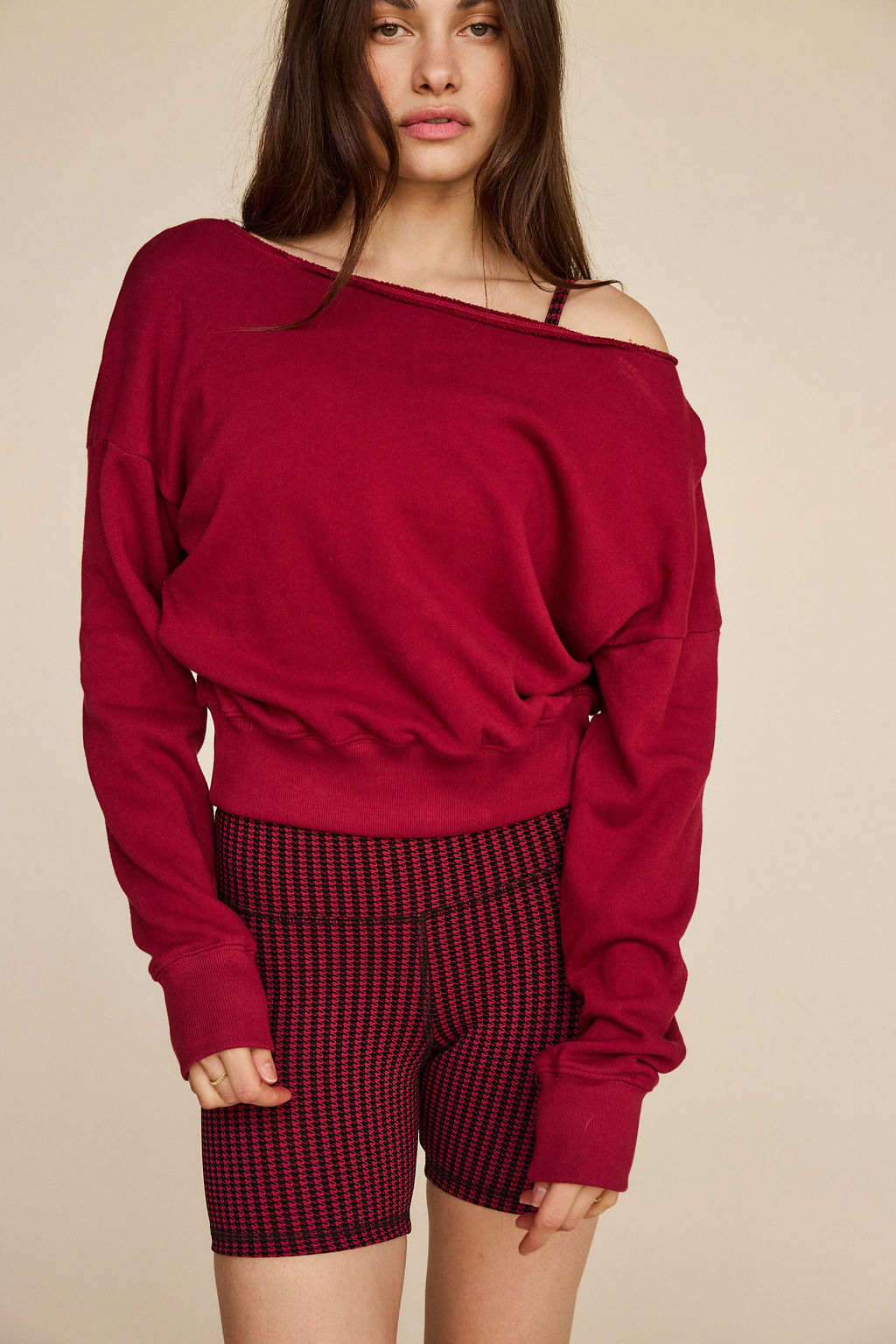 Strut This Womens Crawford Sweatshirt in Maroon
