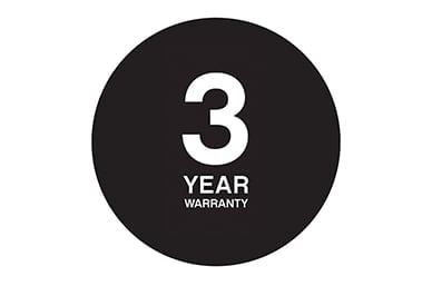 complimentary 3 year warranty is included*