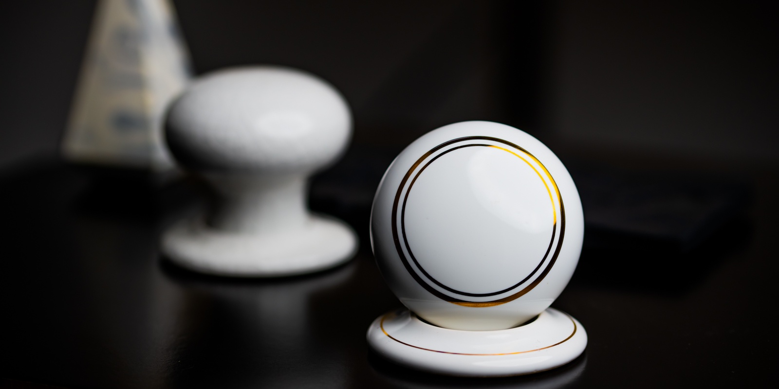 ⭐ 2 French Antique White Porcelain Oval Door Knobs Door Handles ⭐