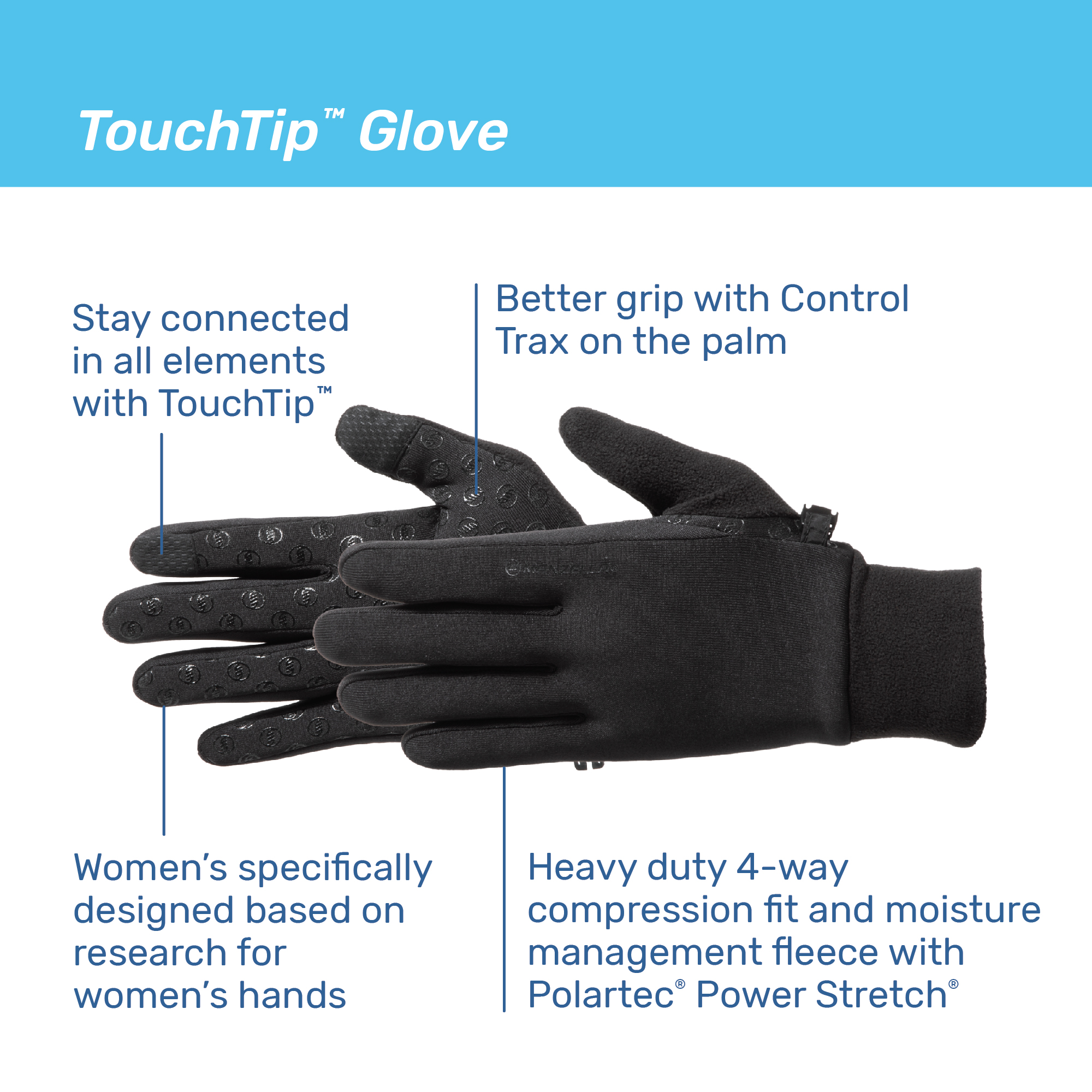 Women's Polartec® Power Stretch® Ultra TouchTip® Glove – Acorn.com USA