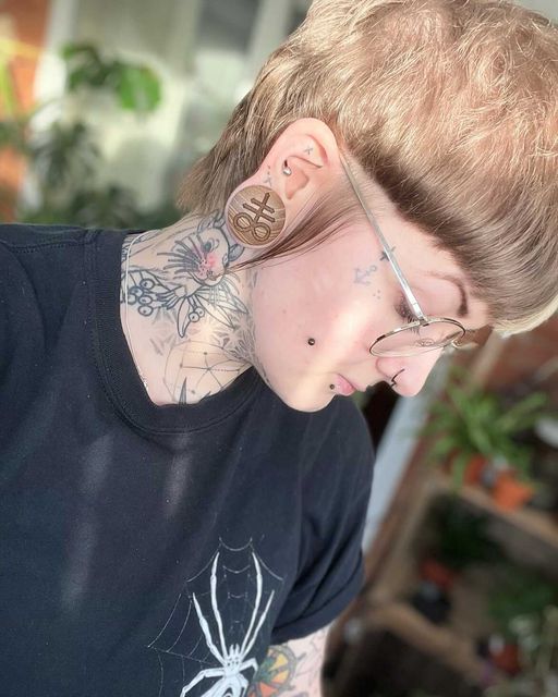 Starburst Mandala Zierstattoo Plug / gauge - klares Glas | Doppelaufgeweitet mit flachem Gesicht
