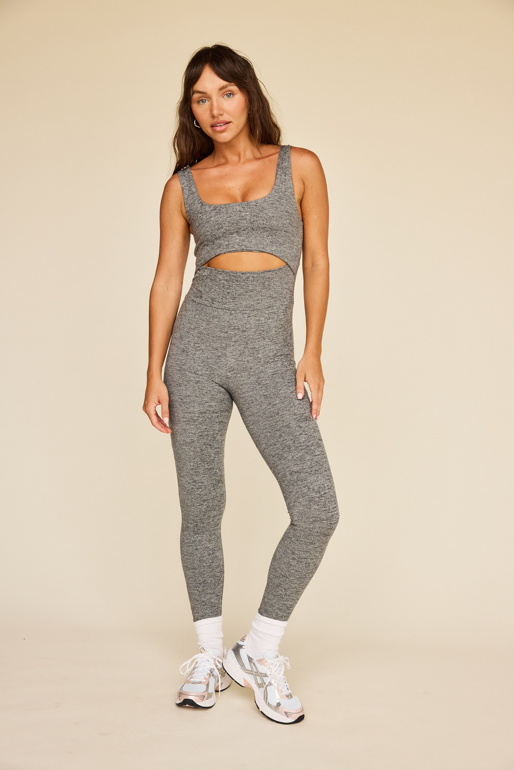 Strut This Miller Jumpsuit in Heather Grey