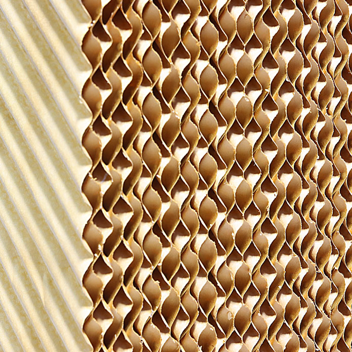Close-up view of the filter pads.