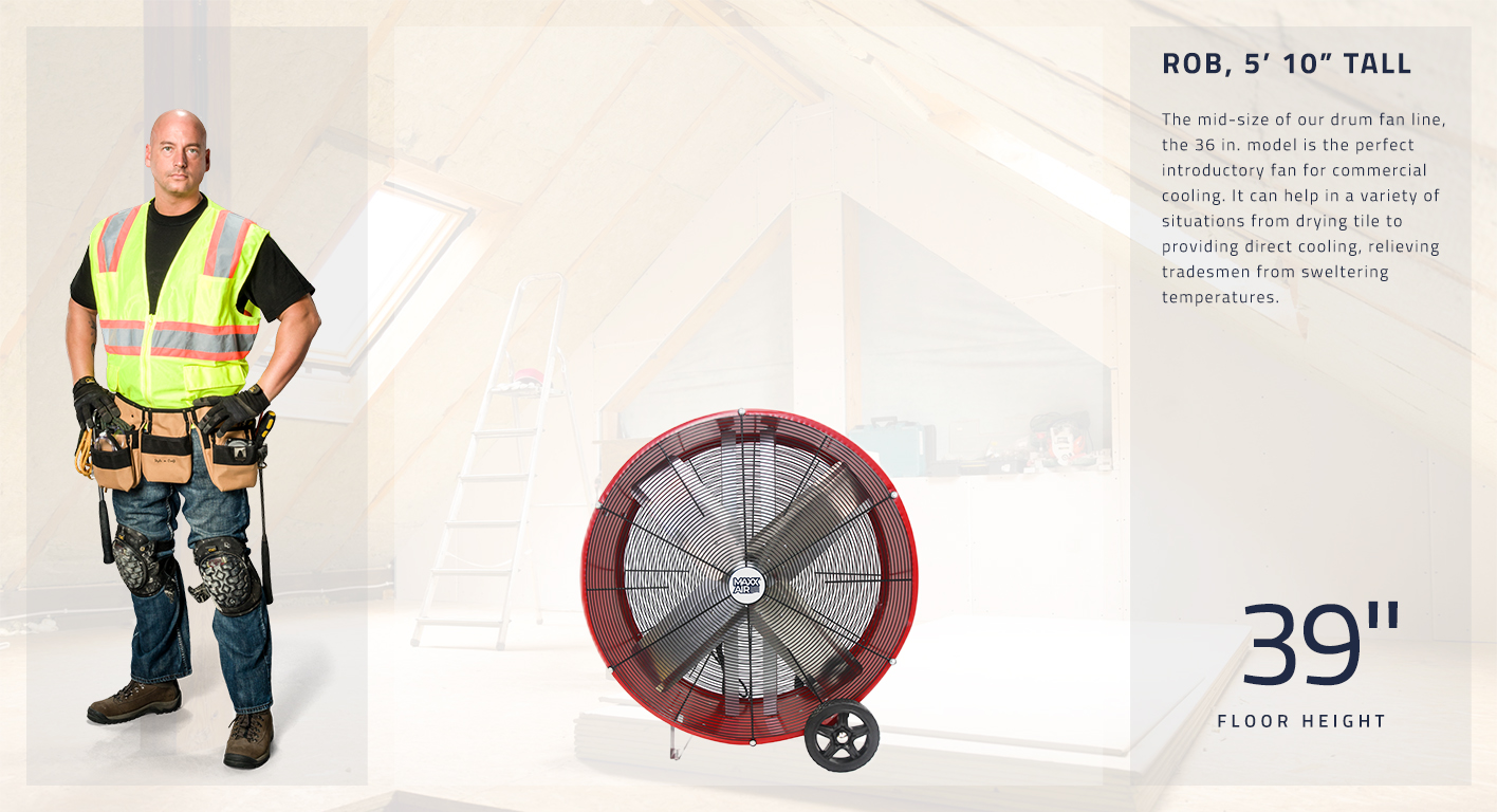 The 36 in. model is perfect for commercial cooling and stands at 39 inches tall.
