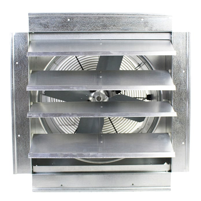 Front view of the IF14 exhaust fan with open shutter.
