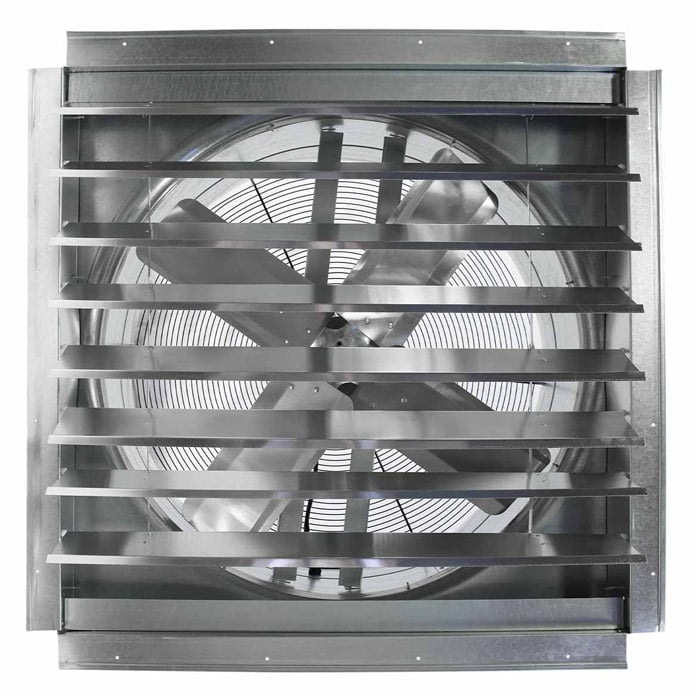 Front view of the IF30 exhaust fan with open shutter.