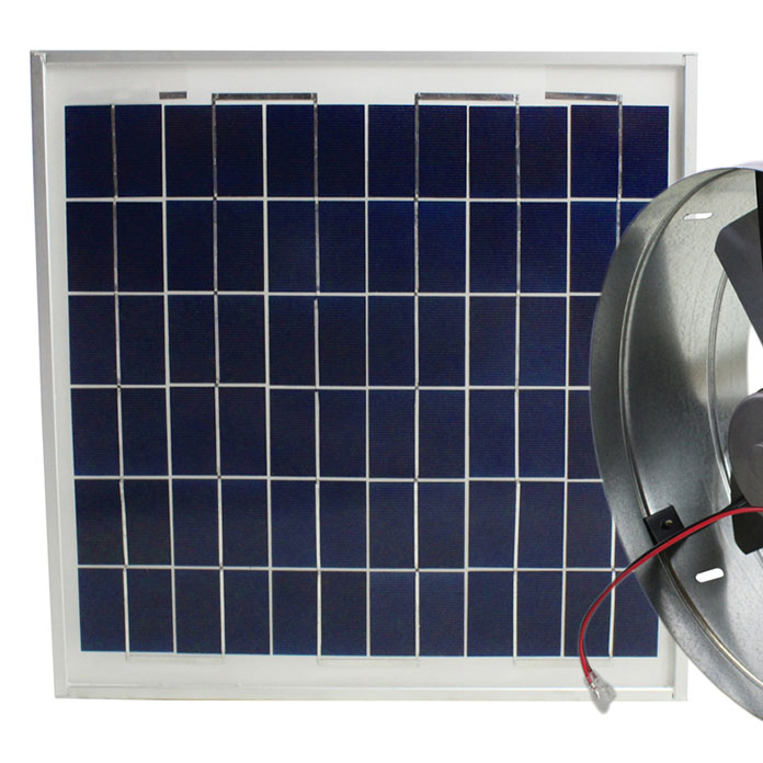 Close-up of the multi-crystal solar panel.