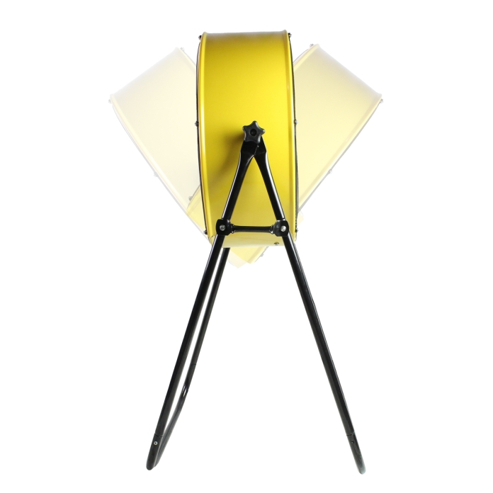 Profile view of the fan in the tall configuration showing the 180 degree tilt angle.