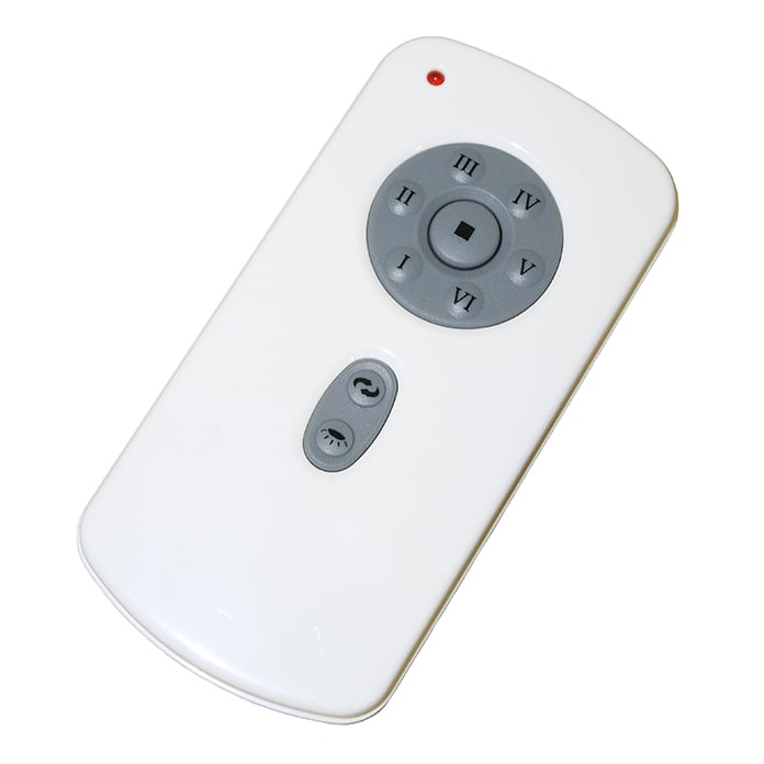 Detailed shot of the ICF remote showing the speed settings and reverse button.