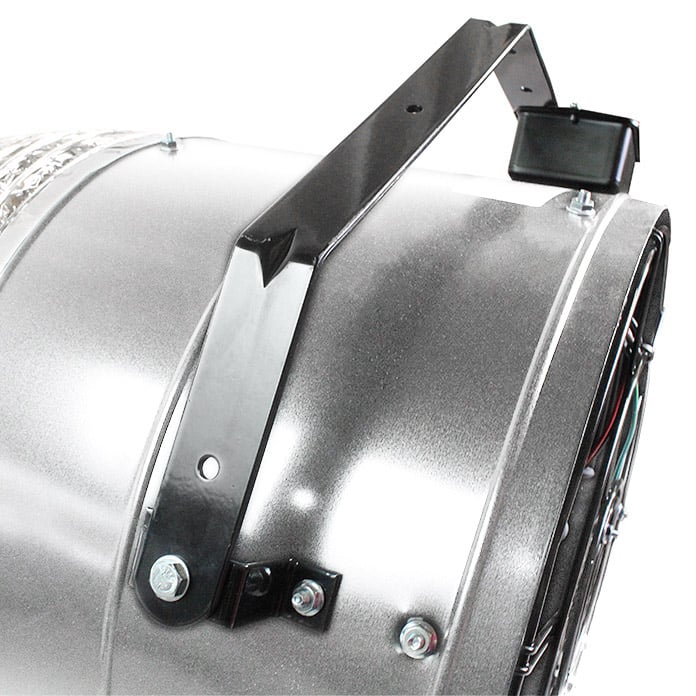 Close-up of fan bracket.