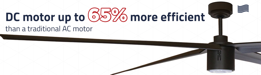 The ICF84 ORB features an internal DC motor, which is up to 65% more energy efficient than a standard AC ceiling fan motor.