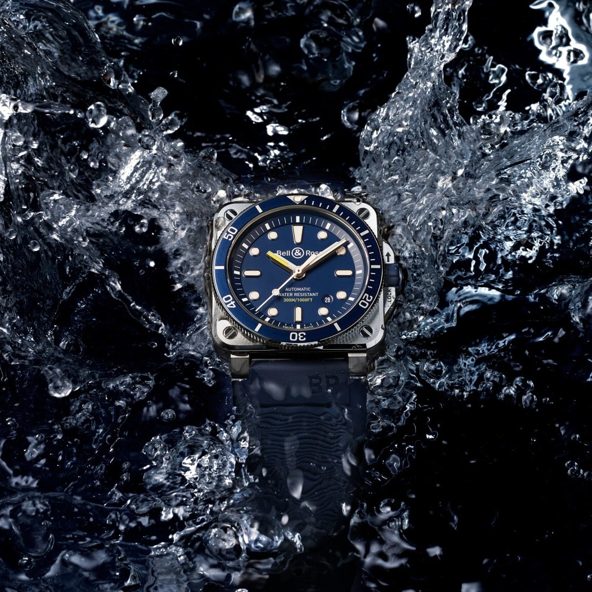 Bell Ross BR 05 GMT, 41mm, White Dial, Steel Case Strap