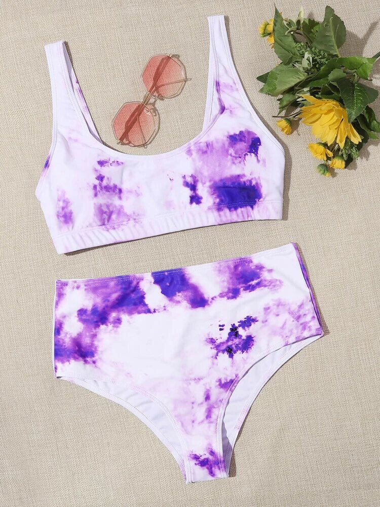purple tie dye bikini