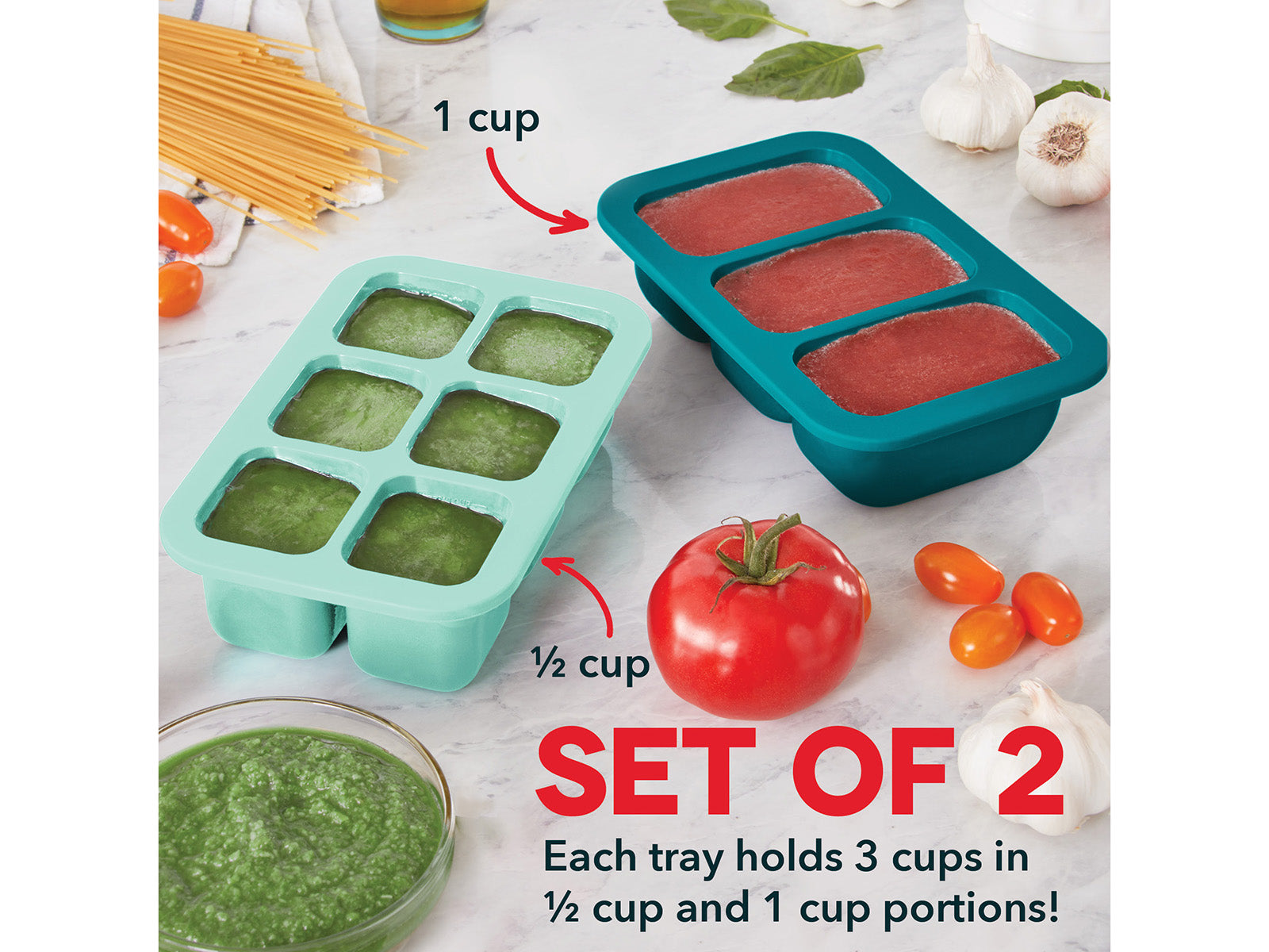 Souper Cubes 1 Cup Silicone Freezing Tray With Lid Freeze Food Soup Broth  And Sauce In Perfect Portions, Shop Now For Limited-time Deals