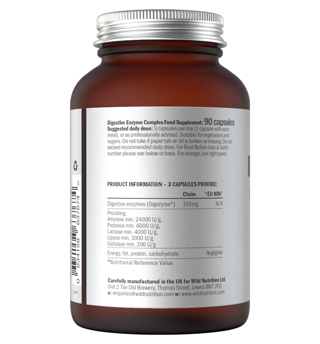 Food Grown Digestive Enzyme Complex Natural Supplements Wild Nutrition