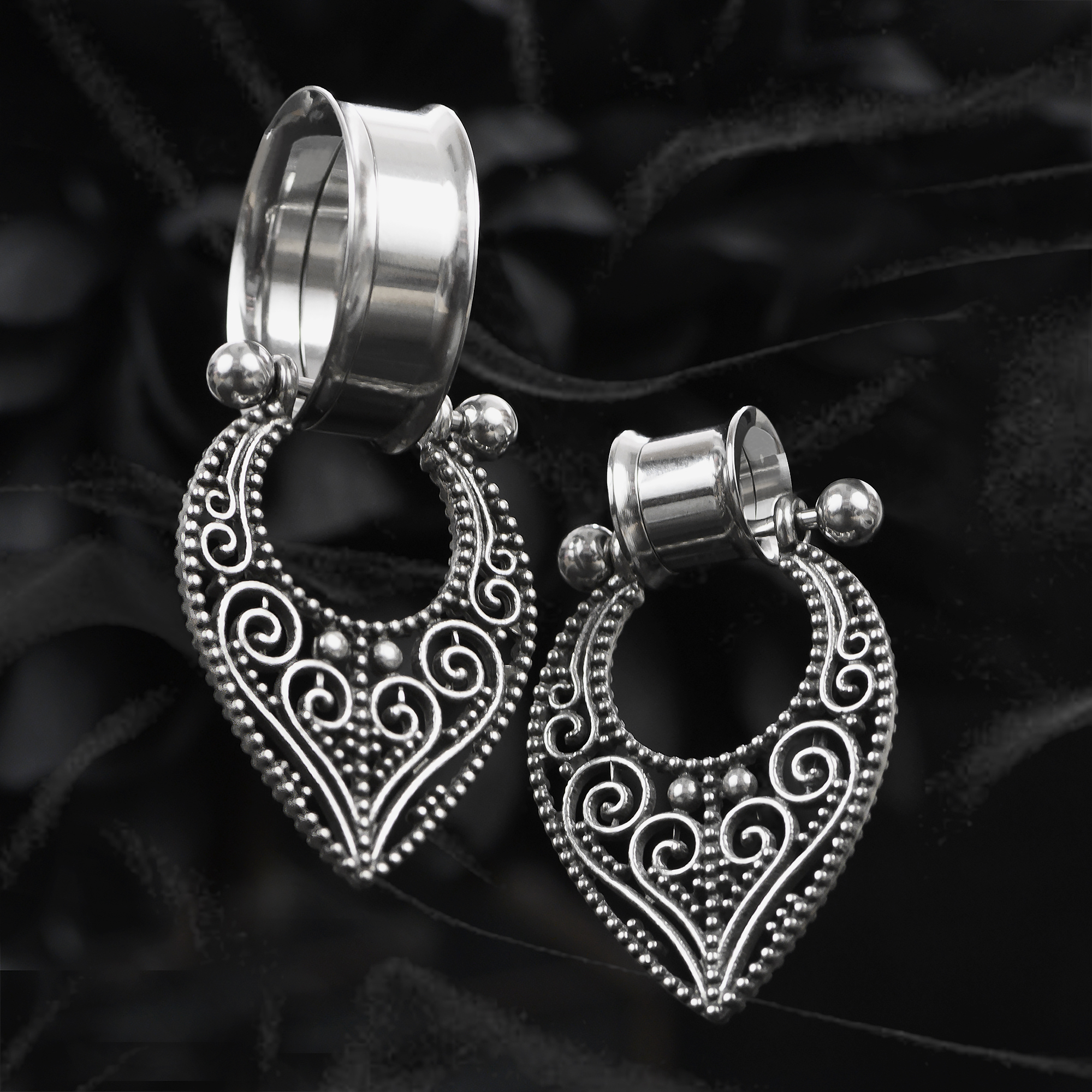 Filigran Silber Dangle Plug