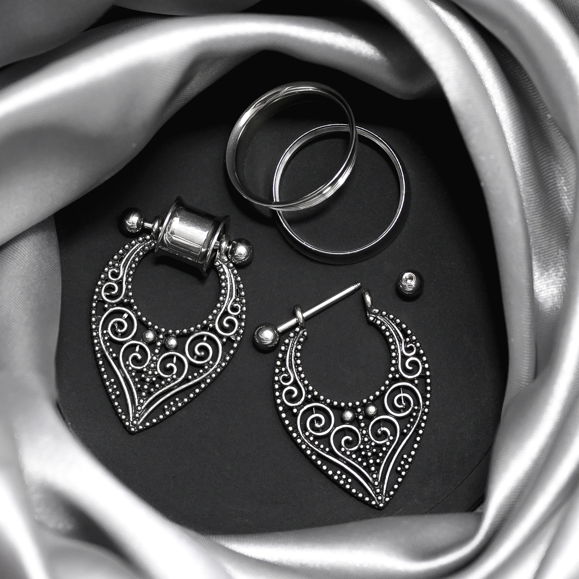  Filigran Silber Dangle Plug