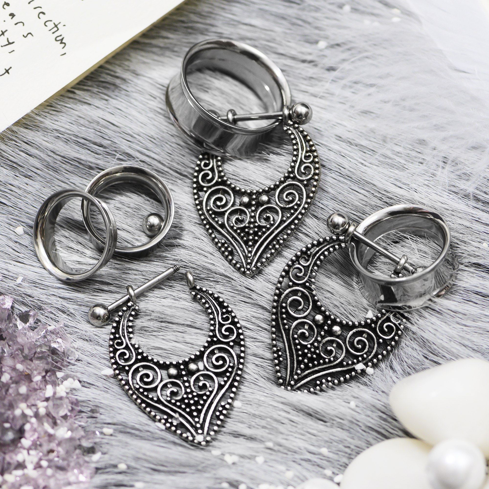  Filigran Silber Dangle Plug