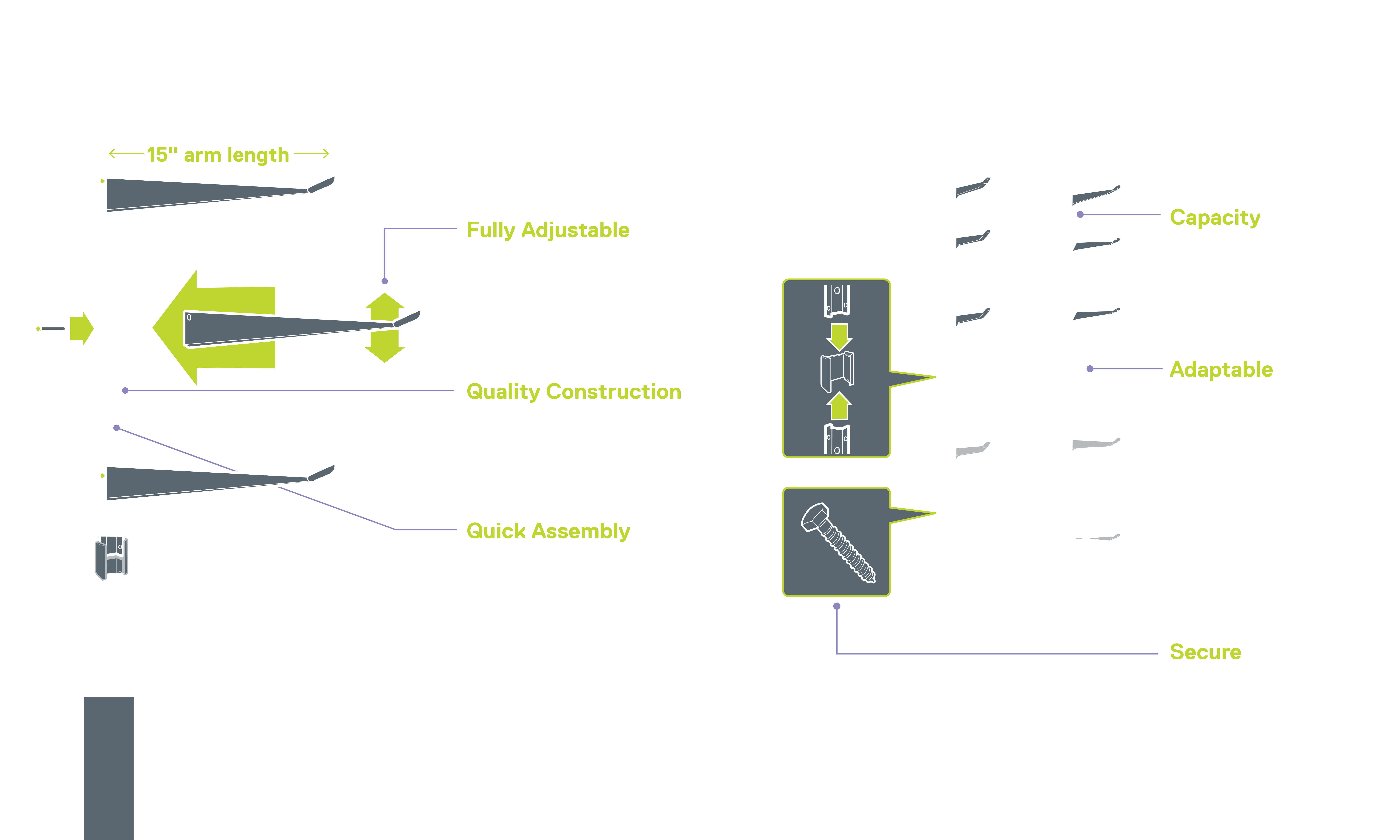 5-Tier Heavy Duty Storage Rack diagram 