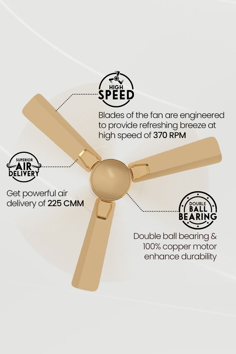 High Speed, Superior Air Delivery, Double Ball Bearing