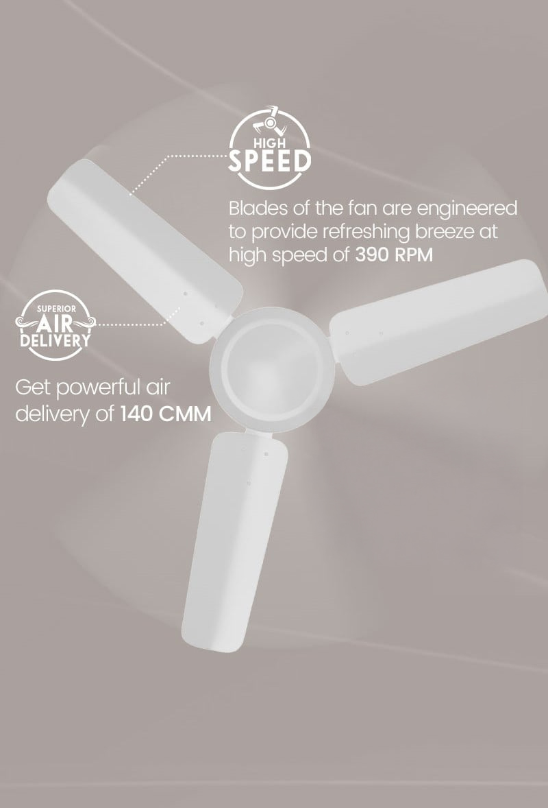 High Speed, Superior Air Delivery, Double Ball Bearing