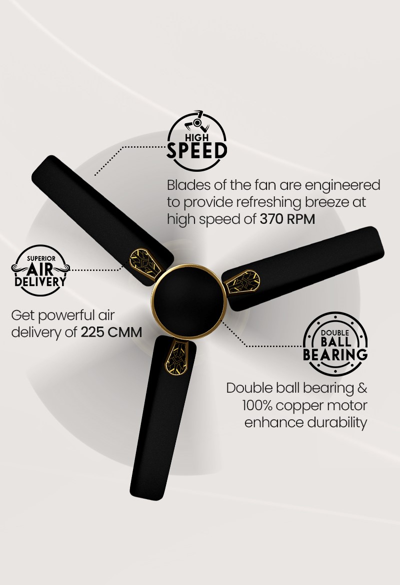 High Speed, Superior Air Delivery, Double Ball Bearing