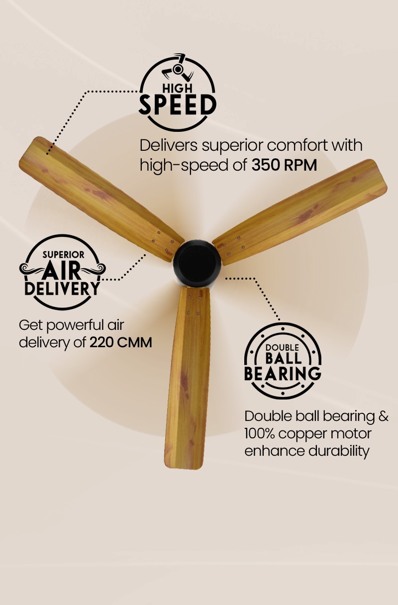 High Speed, Superior Air Delivery, Double Ball Bearing