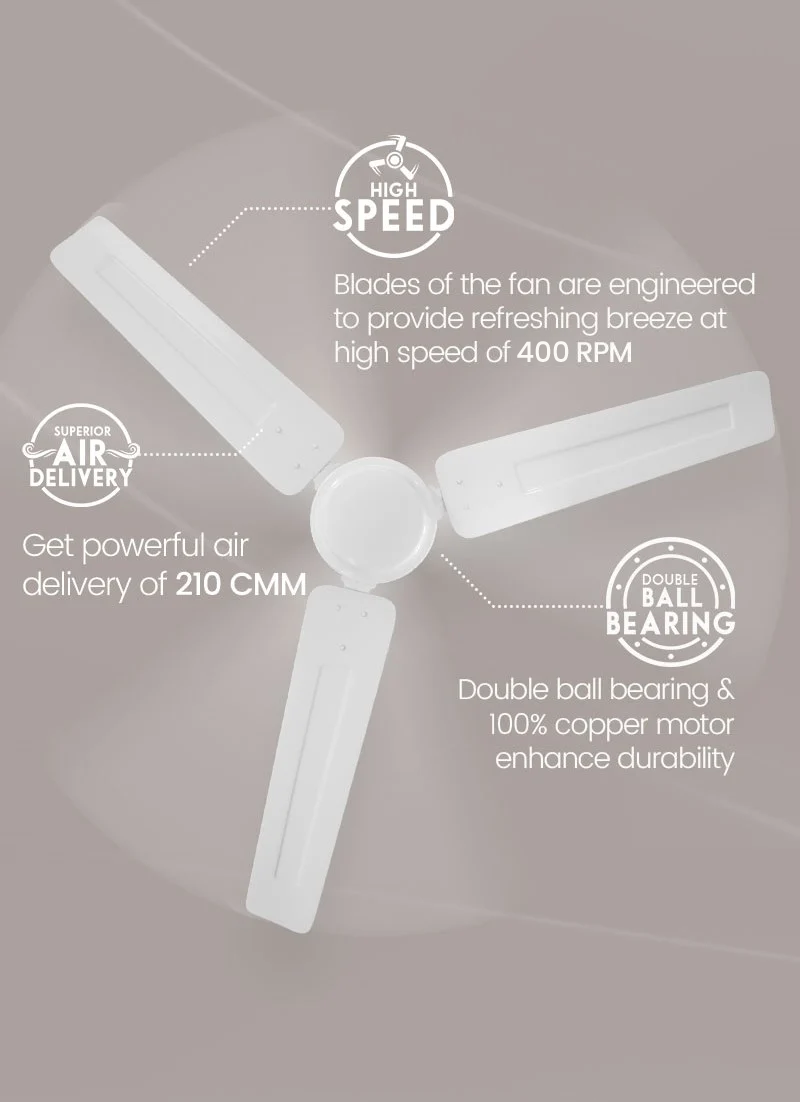 High Speed, Superior Air Delivery, Double Ball Bearing