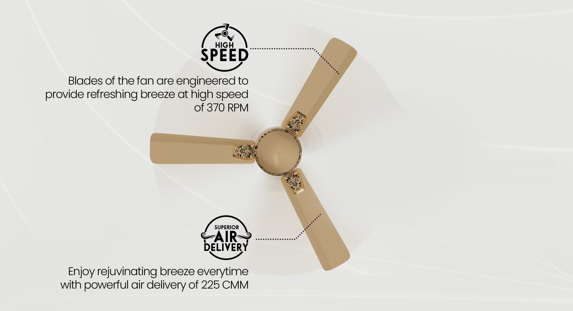 High Speed, Superior Air Delivery, Double Ball Bearing