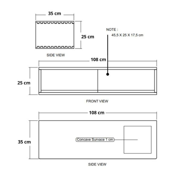 Circa Floating Cabinet Module 4  - European Oak dimensions mobile
