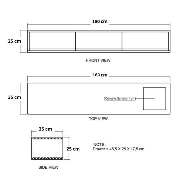 Circa Floating Cabinet Module 6  - European Oak dimensions mobile
