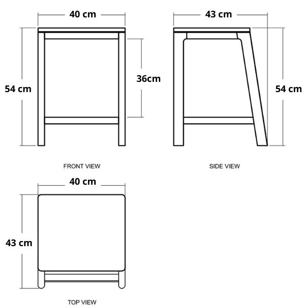 Circa Side Table - European Oak dimensions mobile