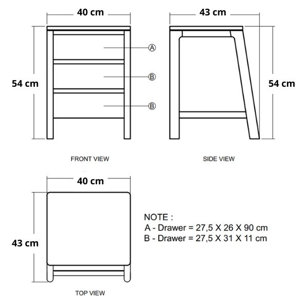 Circa Side Table - European Oak dimensions mobile