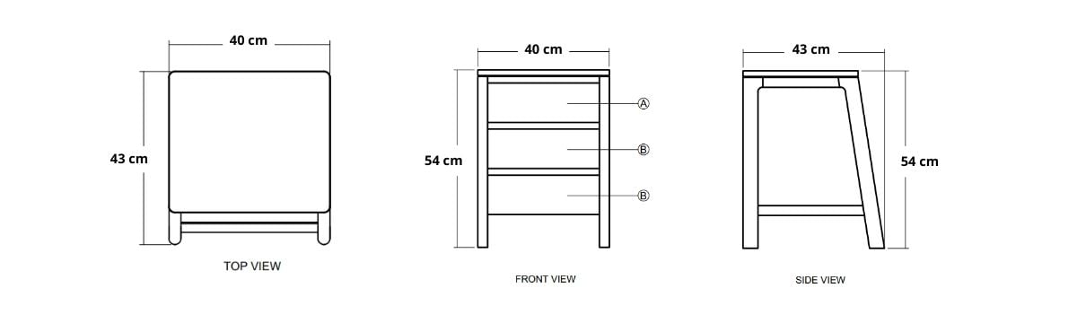 Circa Side Table - European Oak dimensions desktop