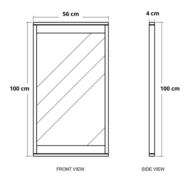 Circa Hanging Mirror 2 - European Oak dimensions mobile