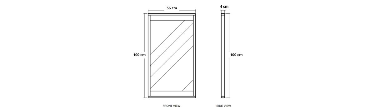 Circa Hanging Mirror 2 - European Oak dimensions desktop