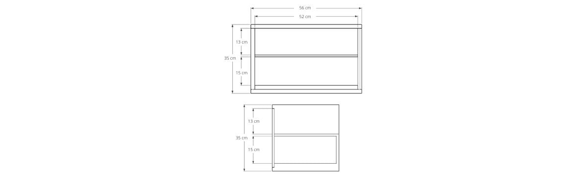 Circa Floating Bedside Left (Right Groove) - European Oak dimensions desktop