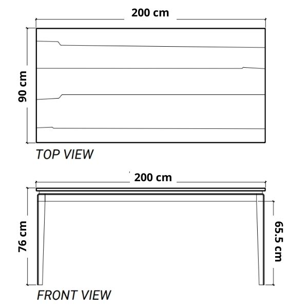 Twenty Twenty Dining Table 200(CM) - European Oak dimensions mobile