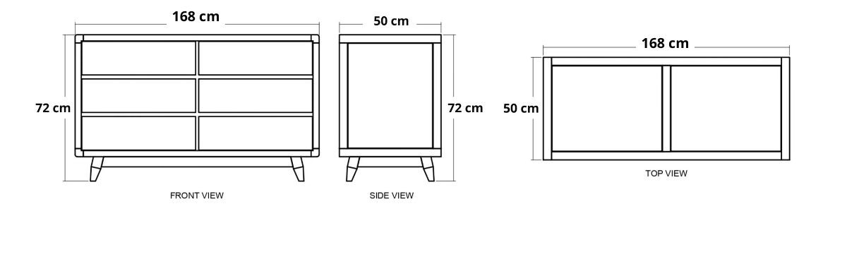 Vintage Chest - European Oak dimensions desktop