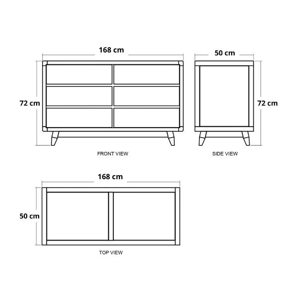 Vintage Chest - European Oak dimensions mobile
