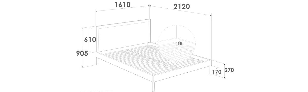 Vintage Single Bed  - FSC Recycled Teak dimensions desktop