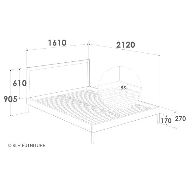 Vintage Single Bed  - FSC Recycled Teak dimensions mobile