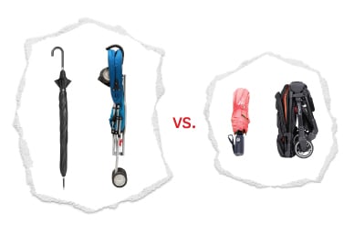 we're goin' head to head with the umbrella stroller! how, do you ask?
