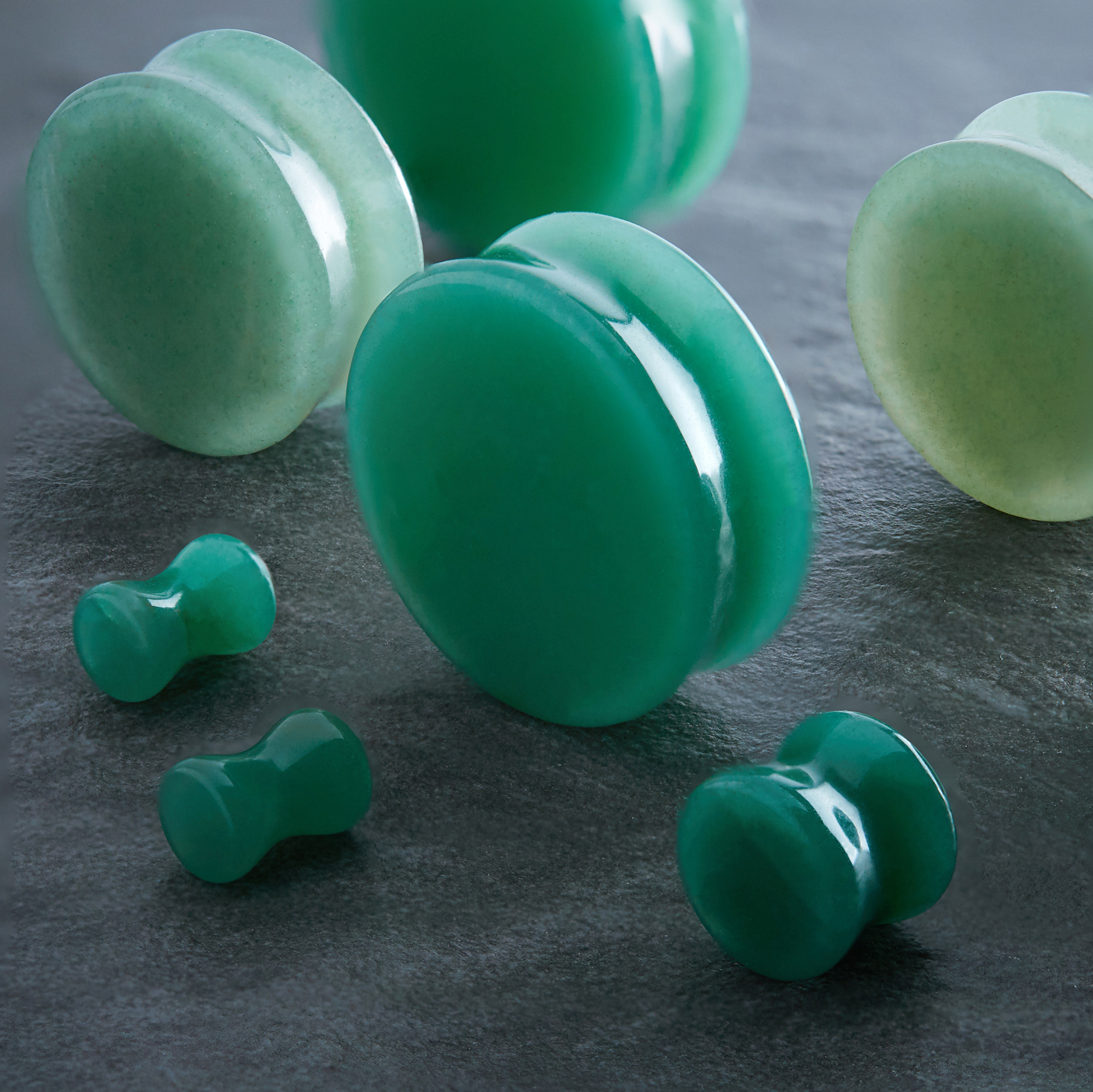 amazing  Aventurine Green Jade Stone Plug / Gauge