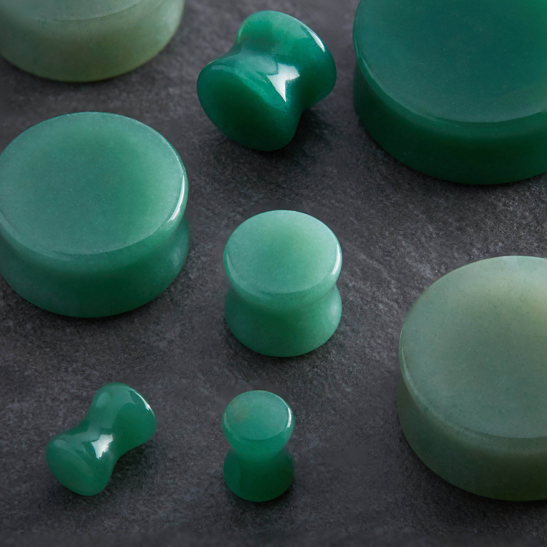 Cute  Aventurine Green Jade Stone Plug / Gauge