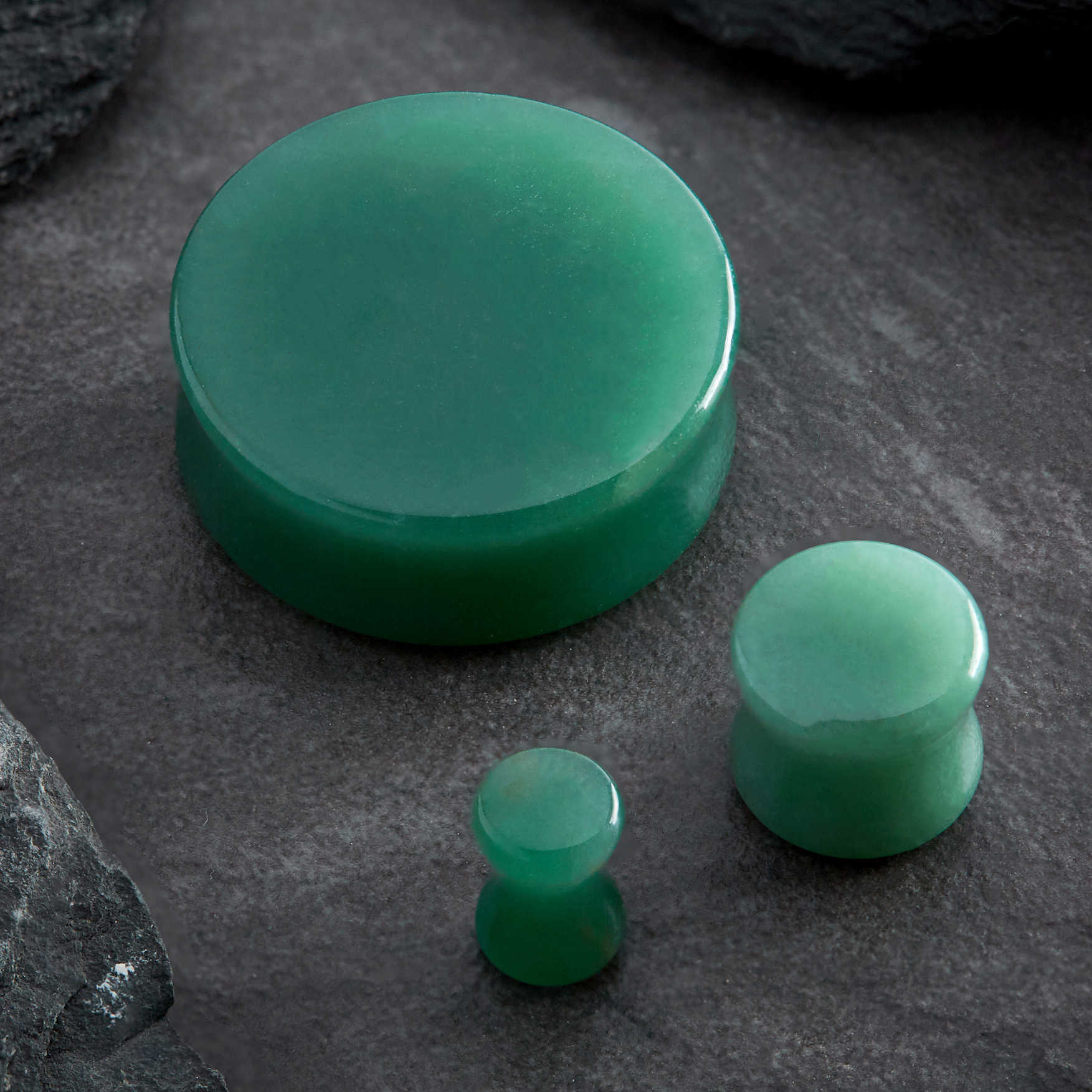 beautiful  Aventurine Green Jade Stone Plug / Gauge